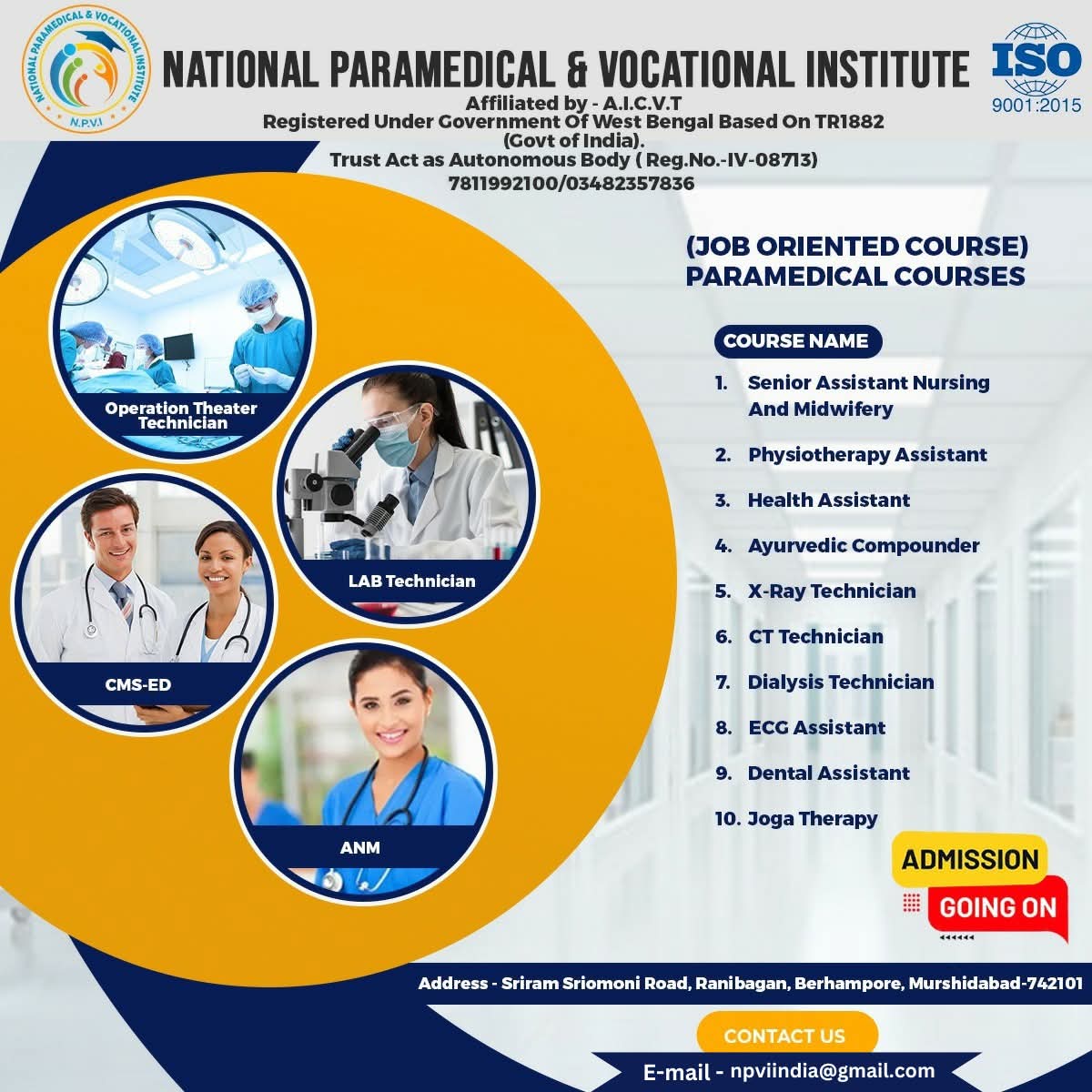 NPVI Comprehensive Paramedical Courses Poster